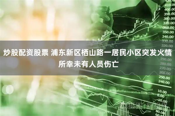 炒股配资股票 浦东新区栖山路一居民小区突发火情 所幸未有人员伤亡