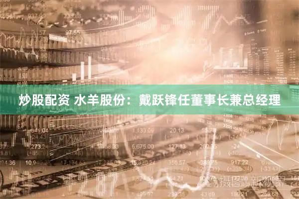 炒股配资 水羊股份：戴跃锋任董事长兼总经理